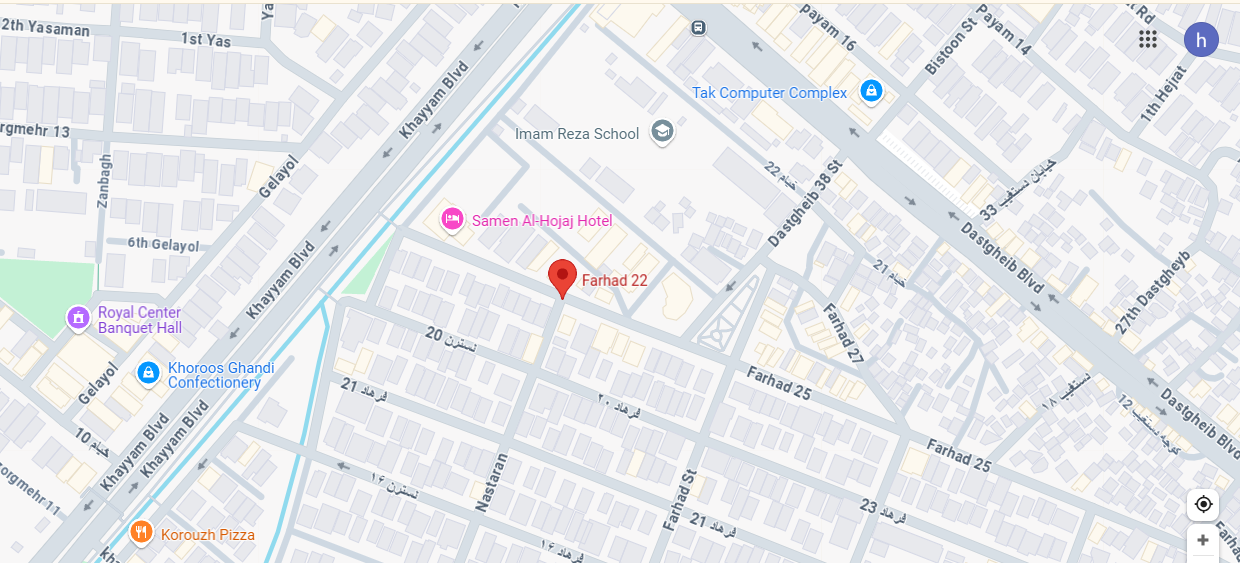 تصویر موقعیت مکانی دفتر سامان کیهان یاس